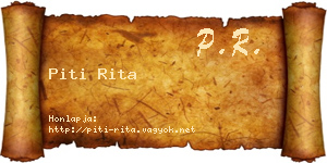 Piti Rita névjegykártya